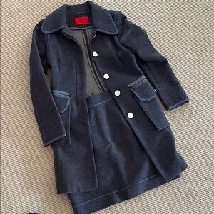 Z Spoke by Zac Posen Women’s Navy Blue Coat / Skirt Set, Size 2